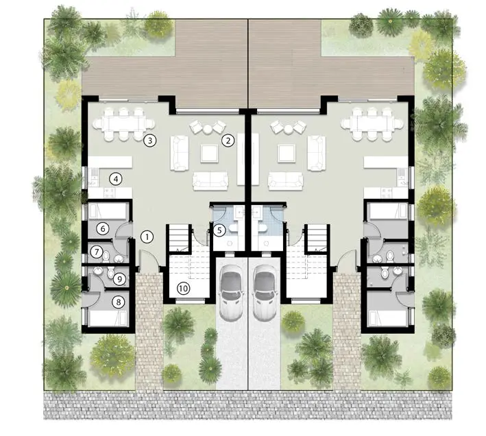 تصميم-هندسى-لتوين-هاوس-فى-سيلفر-تاون-الساحل-الشمالي